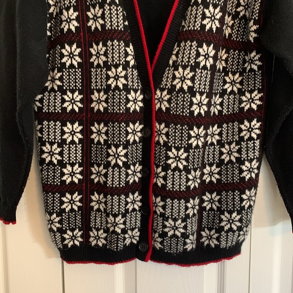 VTG Holiday Christmas Winter Sz S Norton McNaughton Cardigan Sweater Oversize H1 - Picture 3 of 11